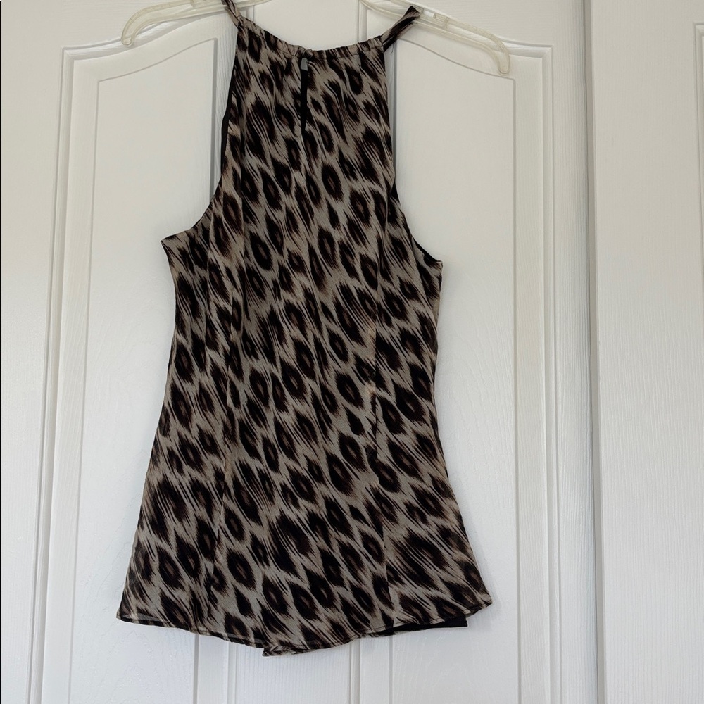 Ann Taylor Animal Print Halter Top Size 12 - Picture 2 of 5